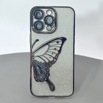 iPhone 16 plus 6.7 Kinglink Glitter Sandy Butterfly case