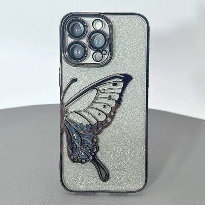 iPhone 15 pro 6.1 Kinglink Glitter Sandy Butterfly case